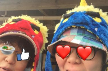 怪しげな鬼さんが参加者をお出迎え