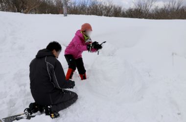 猛スピードで雪だるま作成(笑)